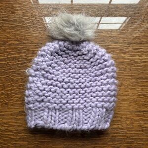 Universal Thread Lilac Knit Beanie with Gray Pom